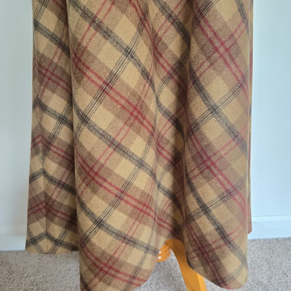 Vintage Womens Heritage Wool Maxi Skirt Plaid Old Money East Coast Brown Fall 10 - Picture 8 of 12